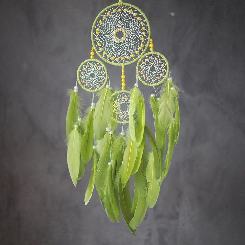 Home Textiles Fabric - Multi‑ring Handmade Dreamcatcher Colorful Feather Beaded