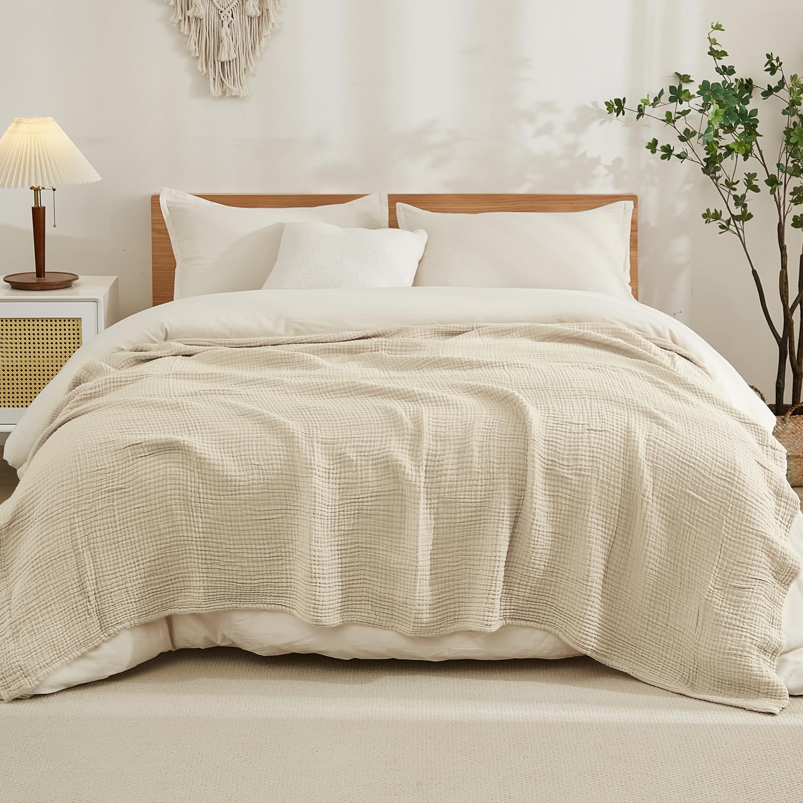 100% Cotton Blanket for Bed So - Wool Blanket Herringbone 评论和价格
