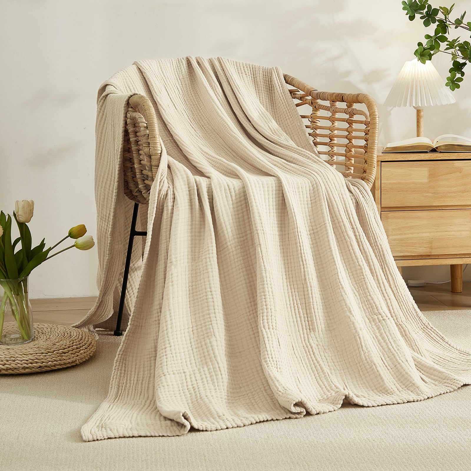 100% Cotton Blanket for Bed So - Wool Blanket Herringbone 评论和价格