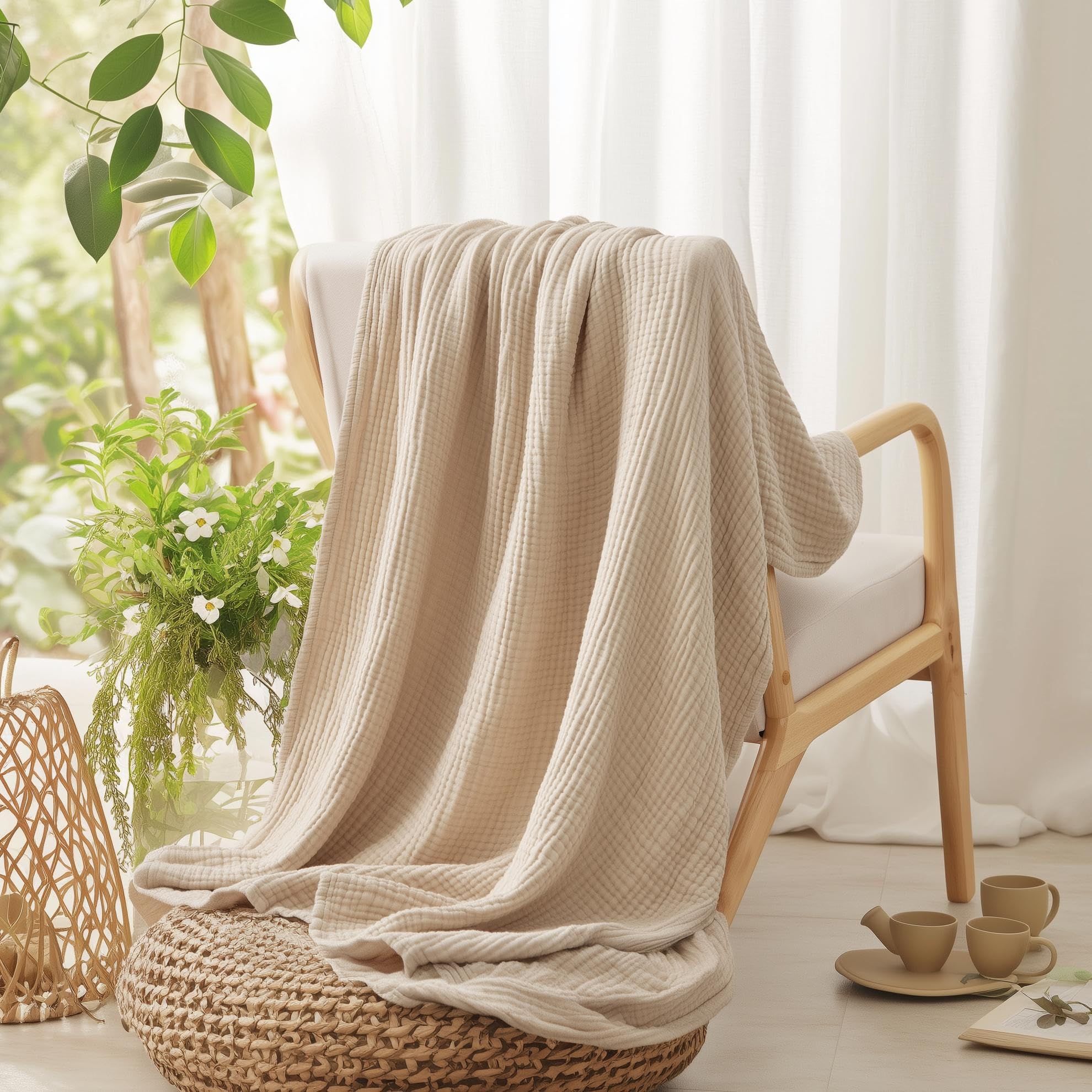 100% Cotton Blanket for Bed So - Wool Blanket Herringbone 评论和价格