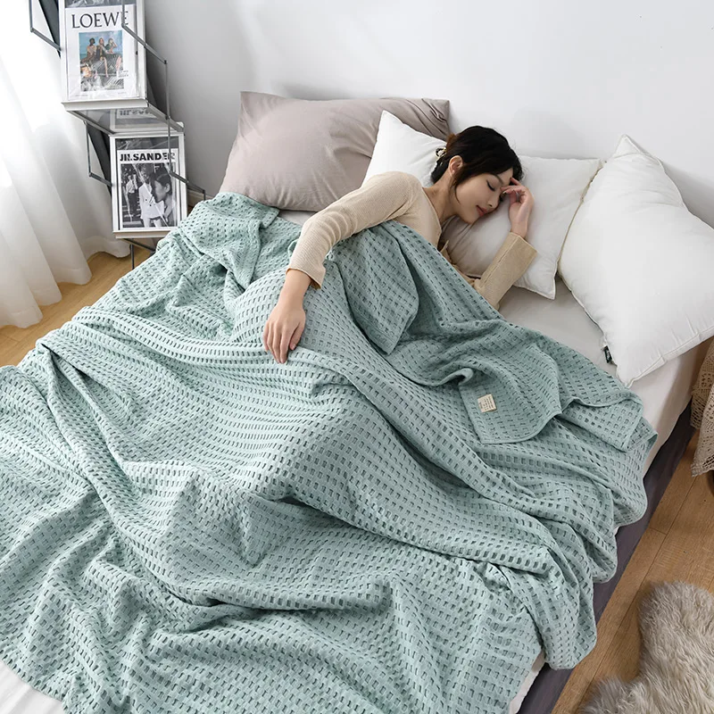 Premium Pure Cotton Waffle Wea - Wool Blanket Herringbone 评论和价格