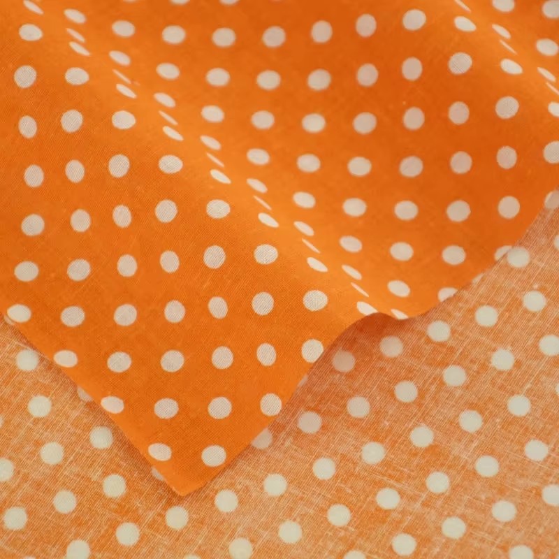 50X150CM White Orange Polka Do - Home Textiles Fabric 评论和价格