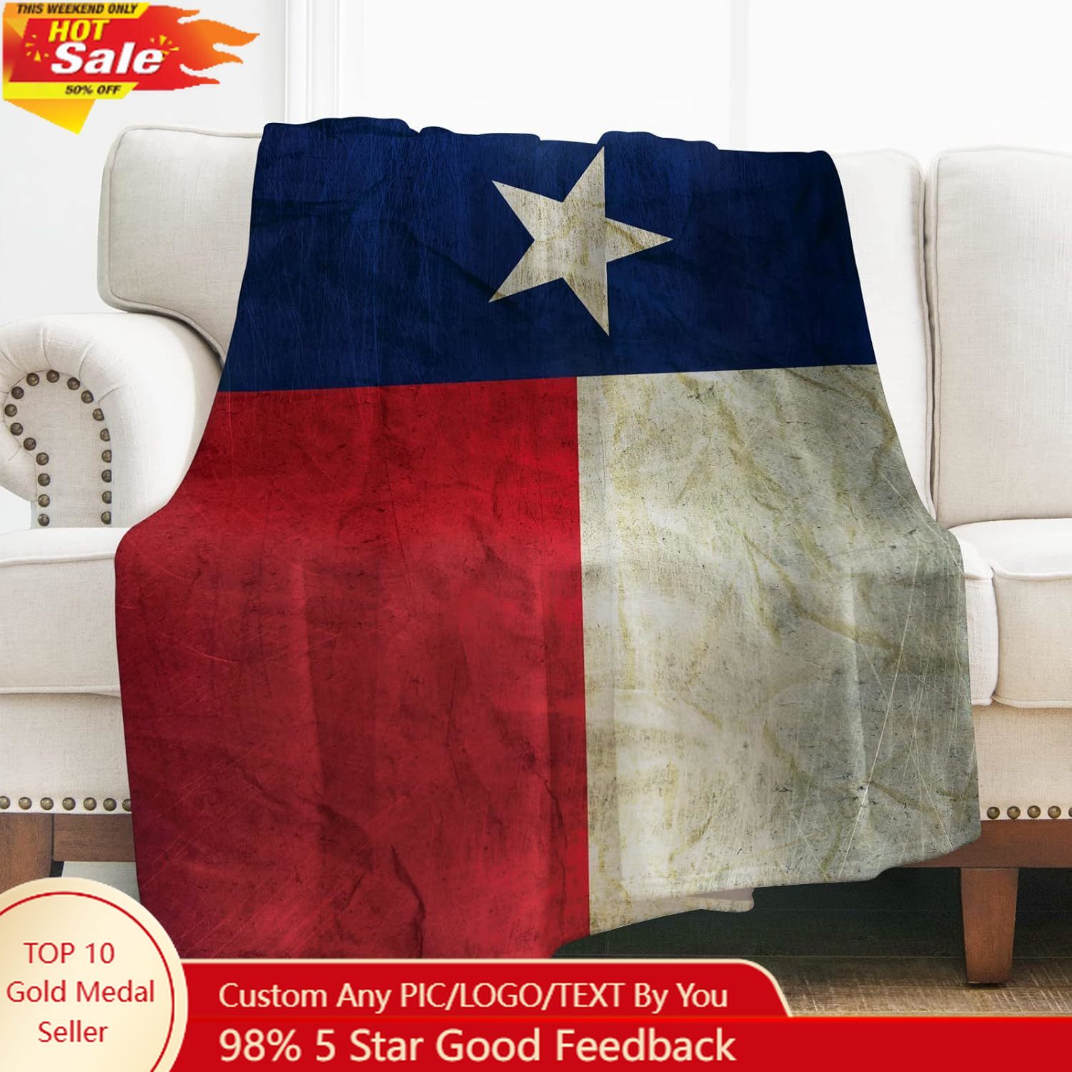 Levens Texas Flag Throw Blanke - Home Textiles & Decorations 评论和价格