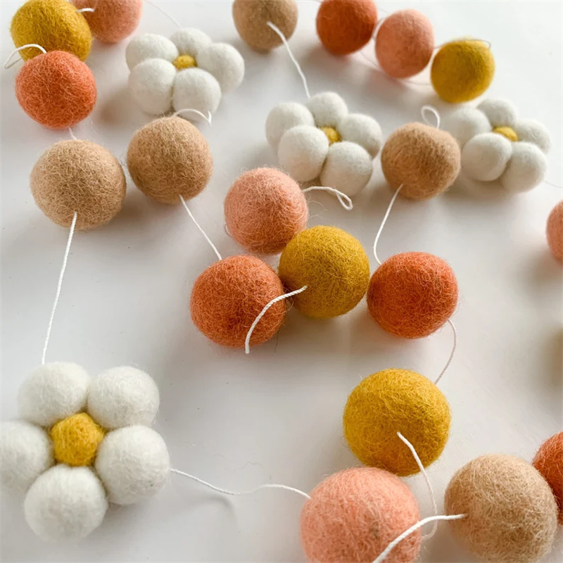 Ins Wool Felt Balls Daisy Flow - Home Textiles Fabric 评论和价格