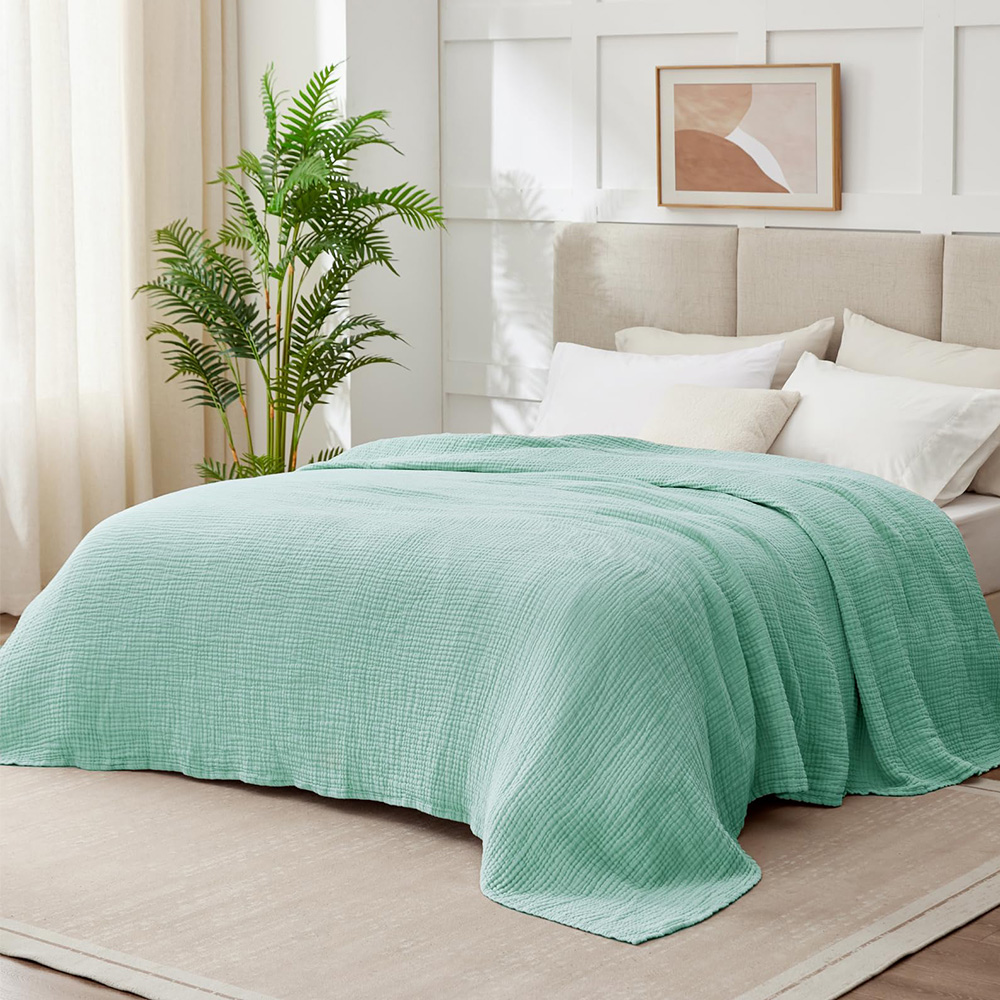 6 Layers Cotton Muslin Blanket - Wool Blanket Herringbone 评论和价格