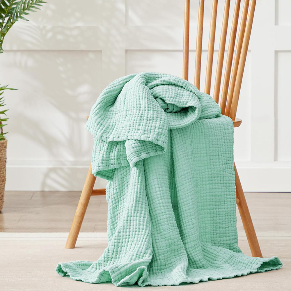 6 Layers Cotton Muslin Blanket - Wool Blanket Herringbone 评论和价格