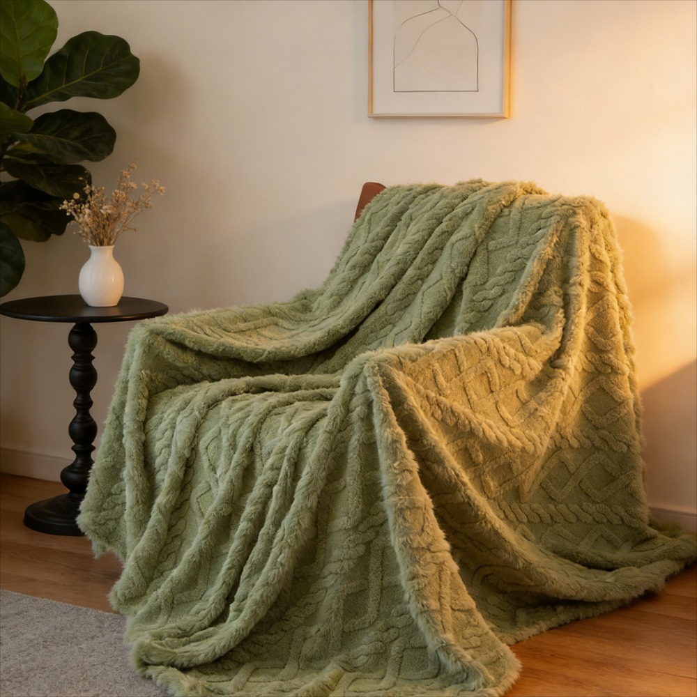 New Jacquard Rhombus Blanket S - Wool Blanket Herringbone 评论和价格