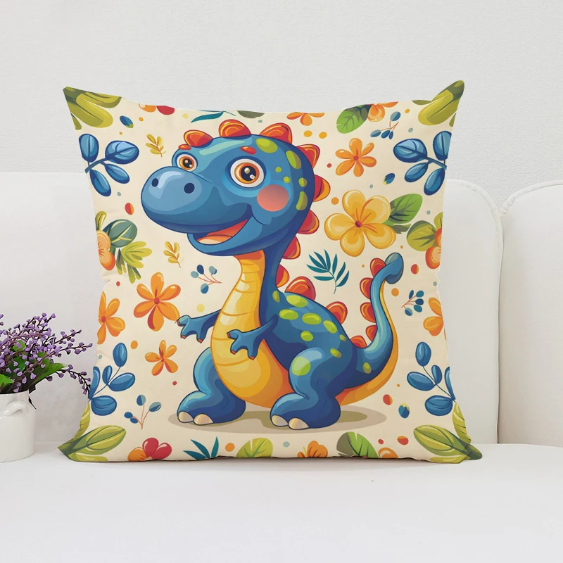 Dinosaur Land throw pillow cov - Home Landing Textiles 评论和价格