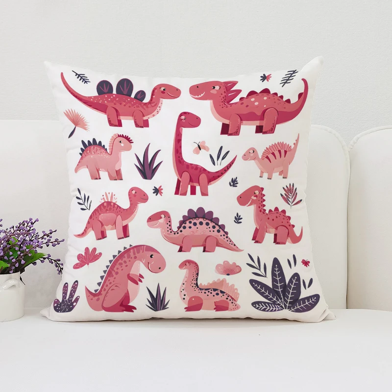 Dinosaur Land throw pillow cov - Home Landing Textiles 评论和价格