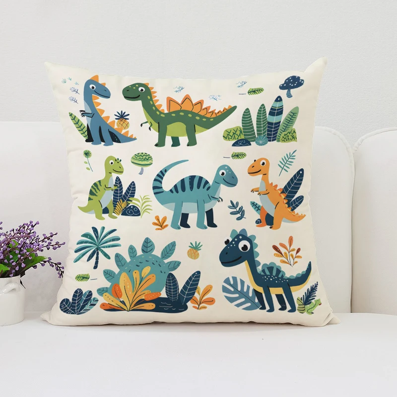 Dinosaur Land throw pillow cov - Home Landing Textiles 评论和价格