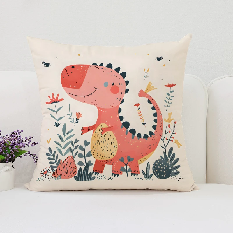 Dinosaur Land throw pillow cov - Home Landing Textiles 评论和价格