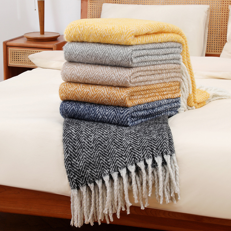 European and American Style So - Wool Blanket Herringbone 评论和价格