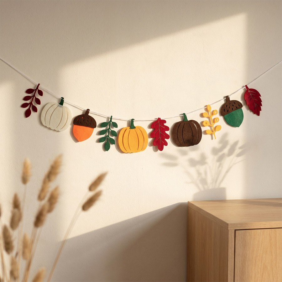 Autumn Pumpkin Leaves Flag Har - Home Textiles Fabric 评论和价格