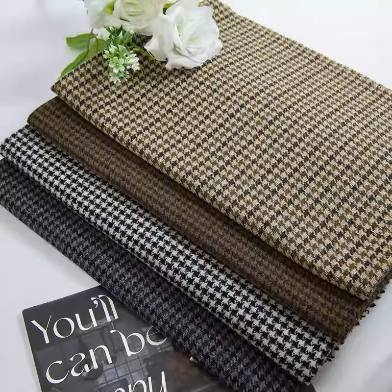 Light Coffee Small Houndstooth - Wool Blanket Herringbone 评论和价格