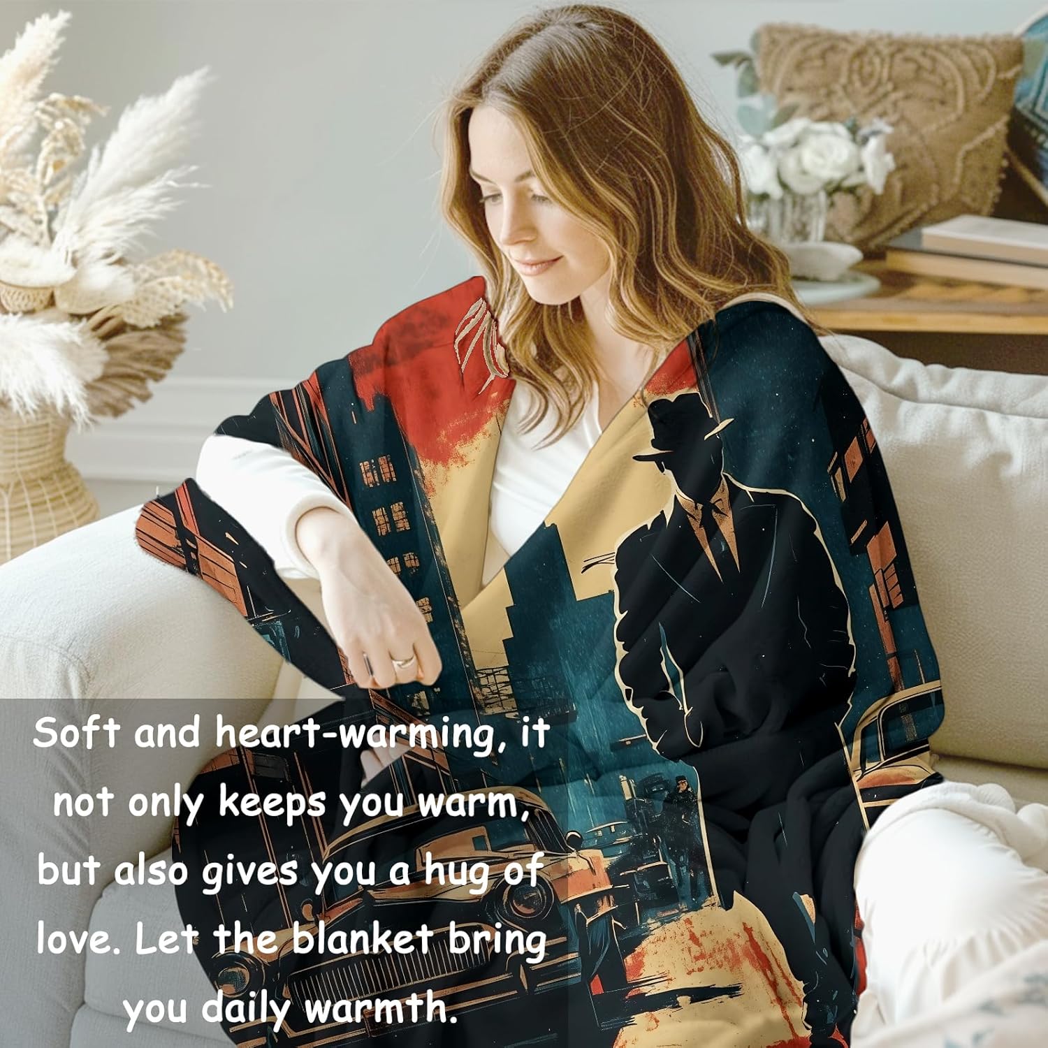 Noir Detective Blanket Gifts f - Home Textiles & Decorations 评论和价格