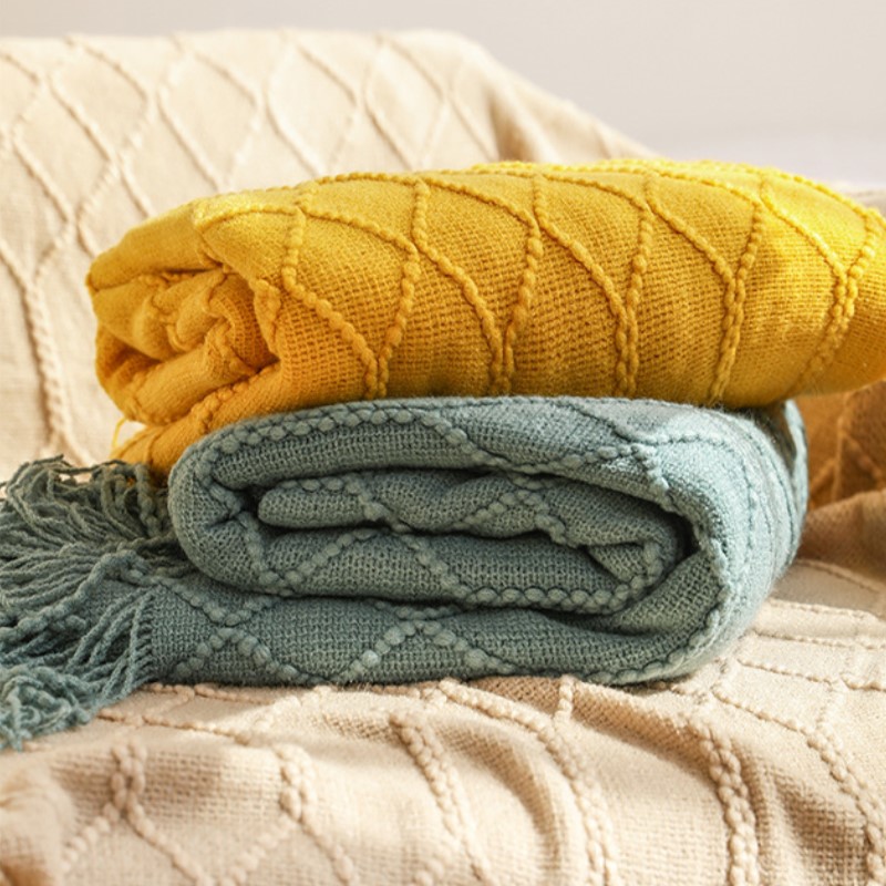 Boho Woven Throw Blanket with  - Wool Blanket Herringbone 评论和价格