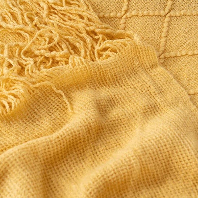Boho Woven Throw Blanket with  - Wool Blanket Herringbone 评论和价格