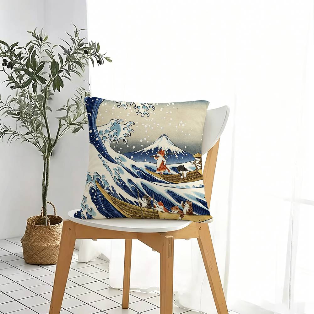 Art Katsushika H-Hokusai  Squa - Home Art Textiles 评论和价格